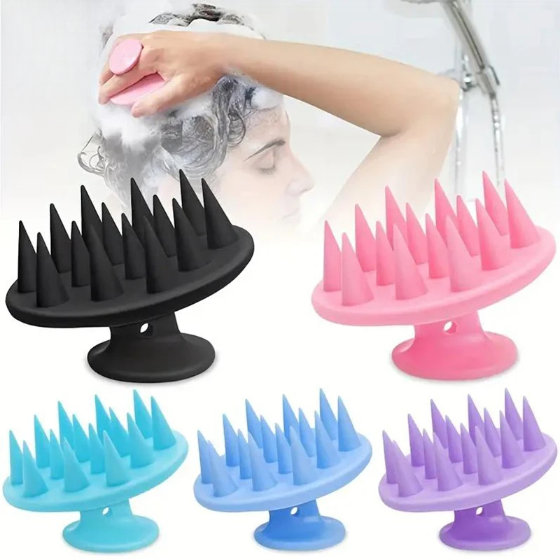 Hair Care Products - Cepillo de masaje de silicona portátil,